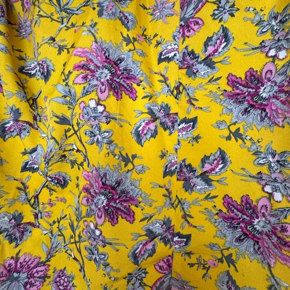 Boohoo Yellow Floral Cold Shoulder Ruffled Blouse - Picture 9 of 10